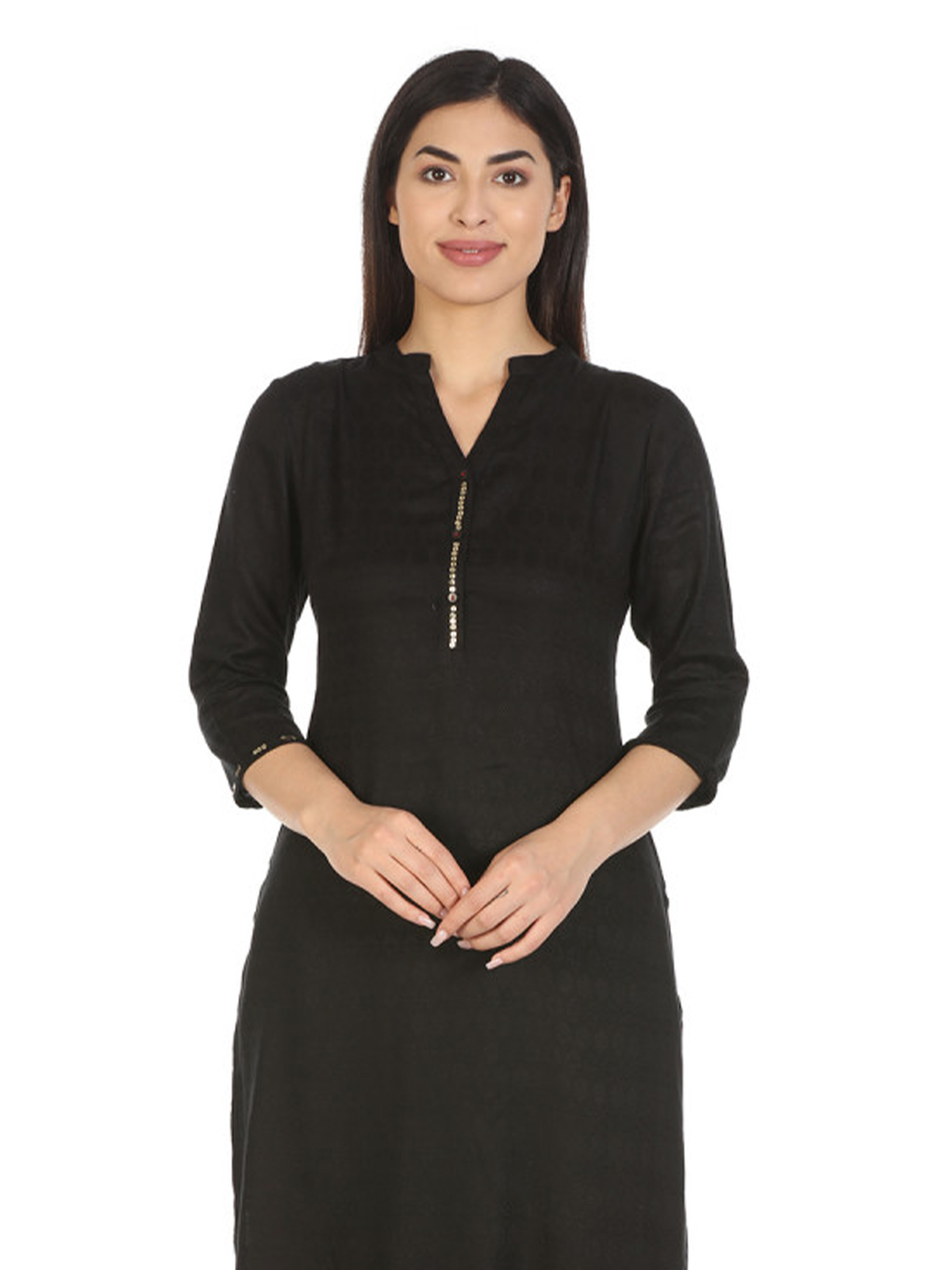 34 Sleeves Black Color Plain Dyed Ladies Kurti For Casual And Daily Wear  Bust Size 38 Inch In at Best Price in Sarenga  Sarada Mani Fashion