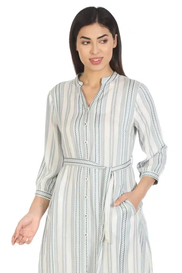 Striped Grey Dress Women