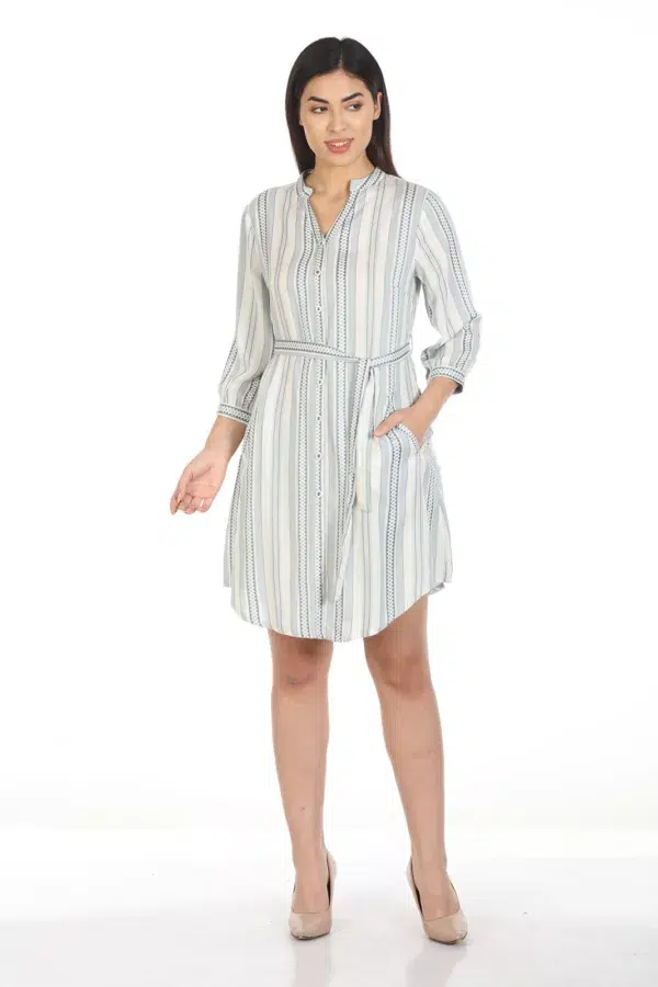 Striped Grey Dress Women