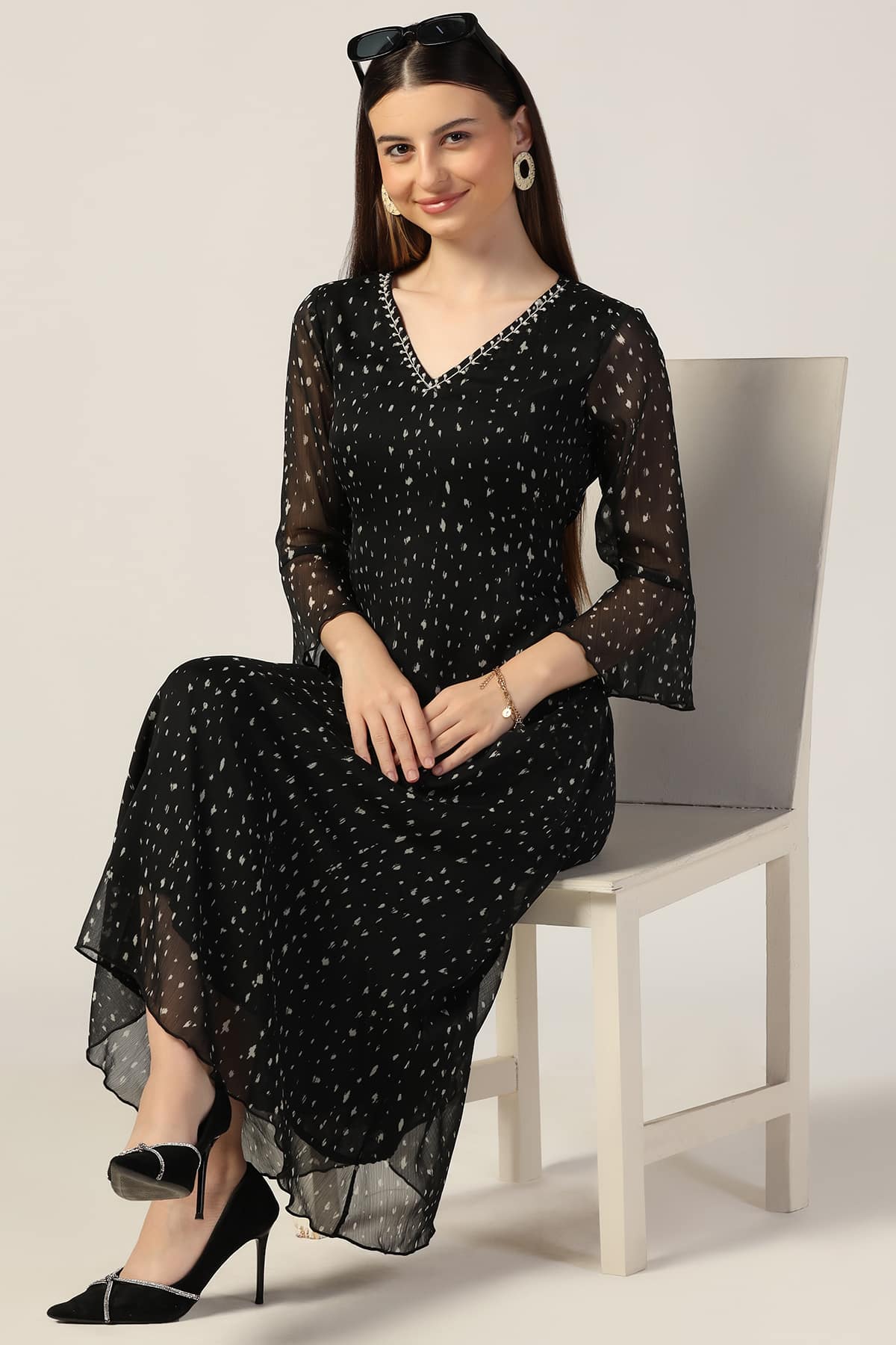Buy Latest Black Maxi Party Wear Dresses For Women Online