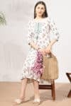 Embroidered White Dress For Women