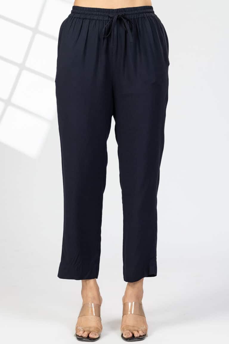 Solid Black Palazzo Pants Women