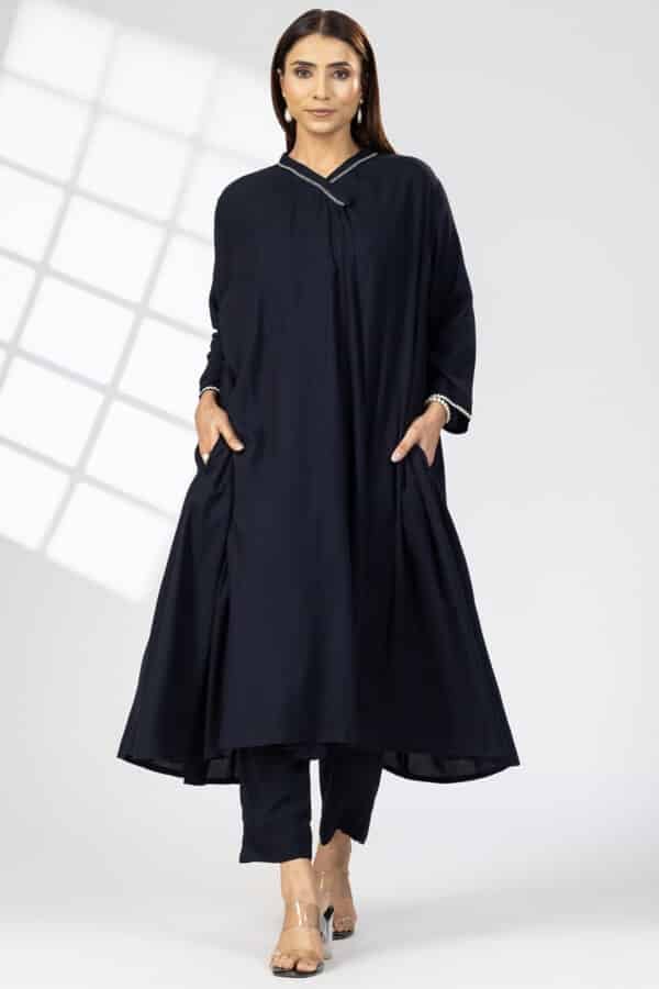 Embroidered Black Full Sleeve Kurtis For Women