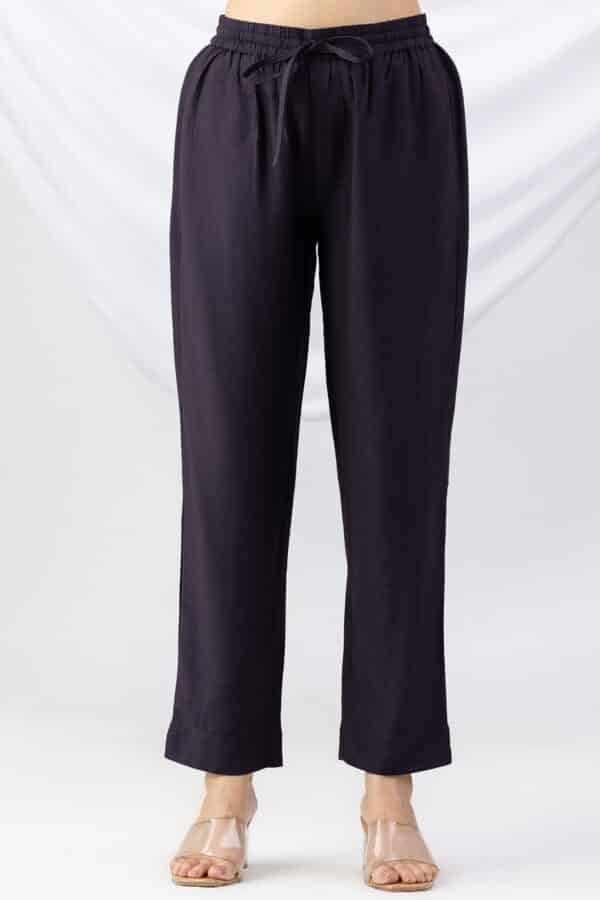 Solid Purple Palazzo Pants For Women