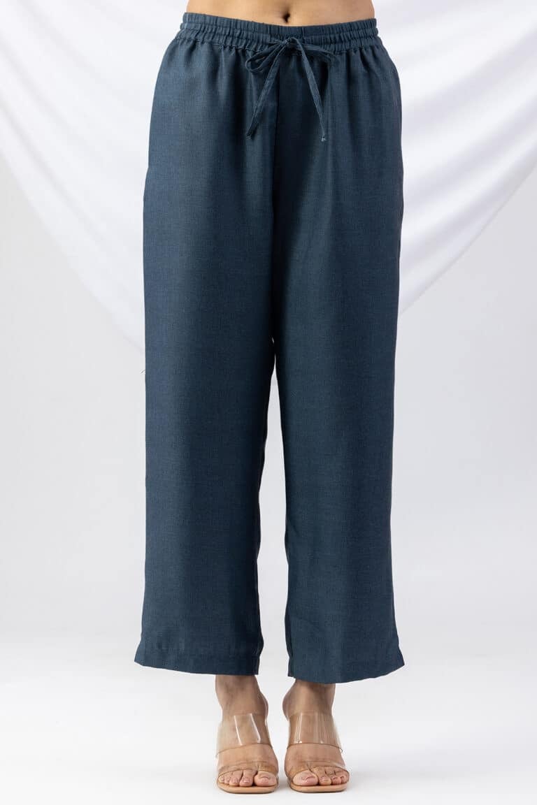 Pashmina Teal Winter Palazzo Pants For Ladies