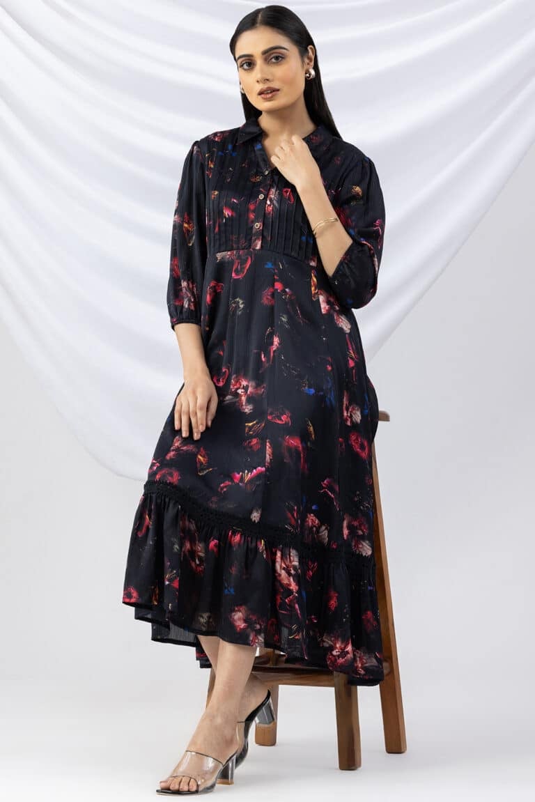 Printed Black Dresses Women