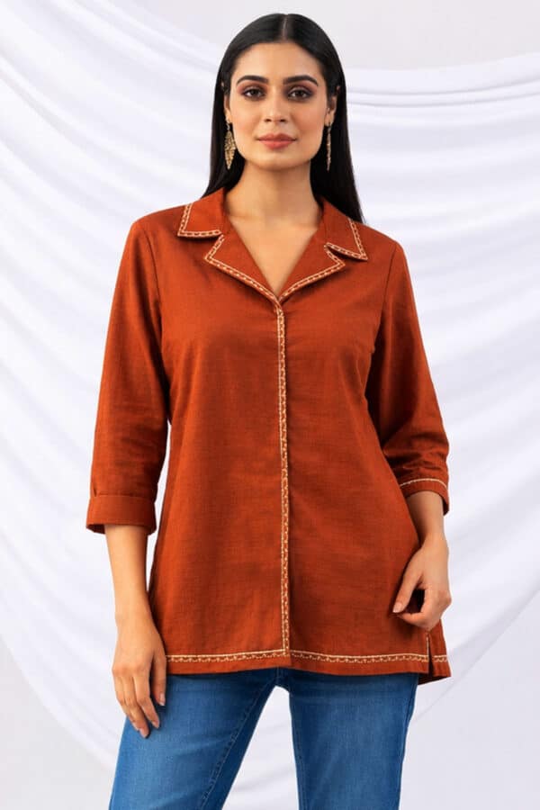 Rust Winter Shirts For Women