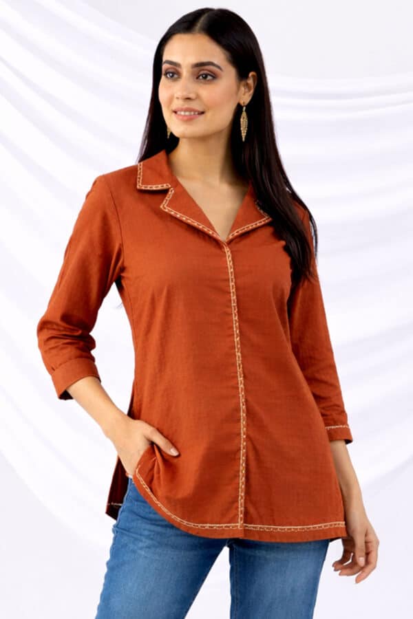 Rust Winter Shirts For Women