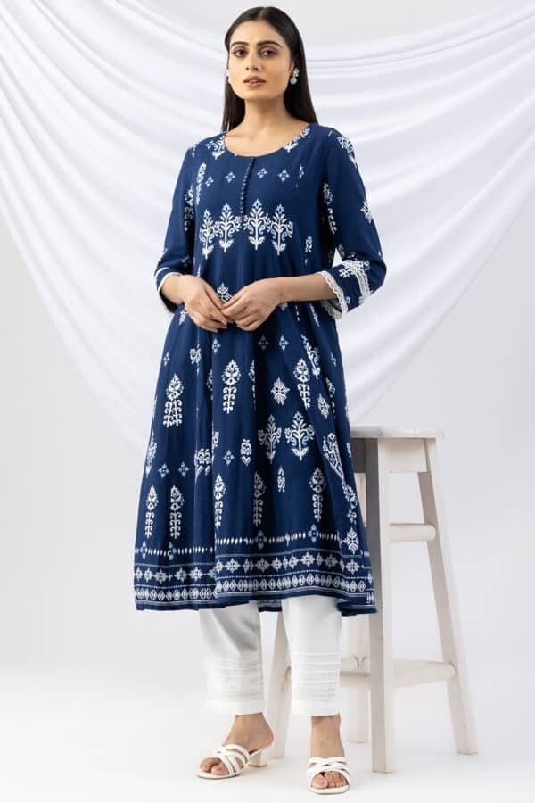 Navy Blue Viscose Kurti
